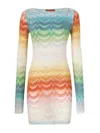 Missoni Shaded Viscose Lame Mini Dress Multicolor In Blanco