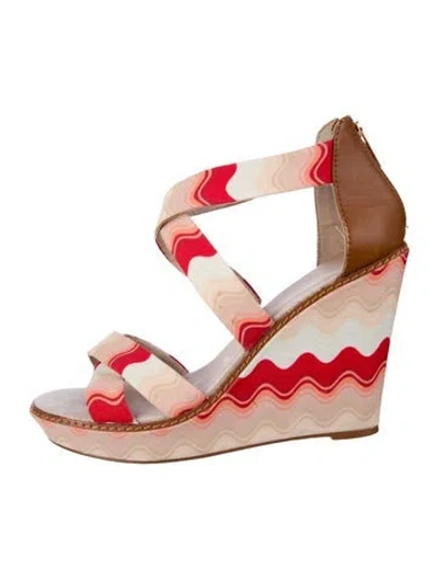 Pre-owned Missoni Canvas Colorblock Pattern Sandals In Neutral