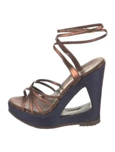 Pre-owned Missoni Canvas Patterned Sandals In Brown/metallic