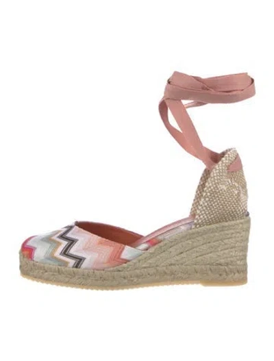 Pre-owned Missoni Canvas Printed D'orsay Pumps In Neutral