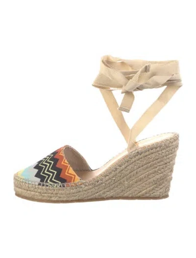 Pre-owned Missoni Canvas Printed Espadrilles W/ Tags In Black