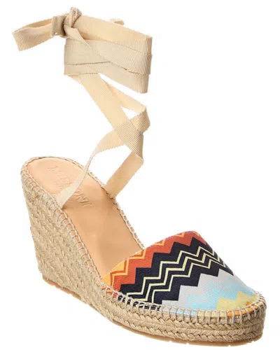 Missoni Canvas Wedge Sandal In Multi