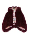 Missoni Faux-fur Hodded Jacket In Burgundy