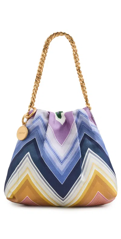 Missoni Caperdon Drawstring Chain Pouch Twill Silk Wave Orange In Purple