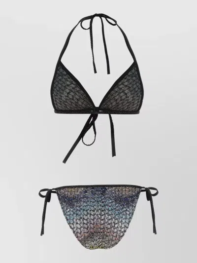Missoni Caperdoni Bikini Triangle Halterneck Glitter Finish In Multi