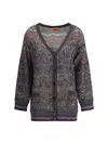 Missoni Oversized Cardigan With Multicolor Sequins In Black