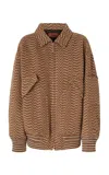 Missoni Caperdoni Chevron Bomber Jacket In Neutral