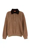 Missoni Caperdoni Chevron Polo In Neutral