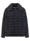 Missoni Textured Fabric Collared Long Sleeve Overshirt In Multi