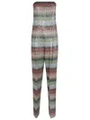 Missoni Long Bustier Jumpsuit In Gradient Zigzag Knit With Sequins In Multicolor