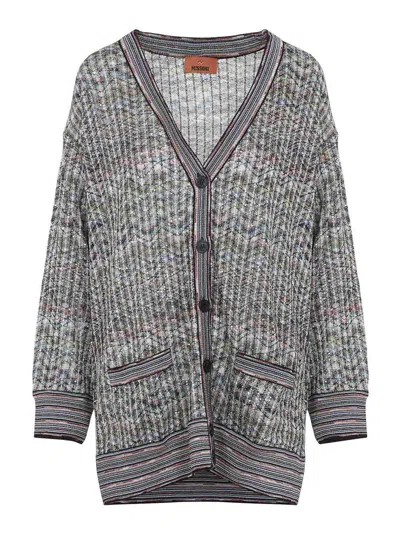 Missoni Caperdoni Maxi Cardigan In Gray