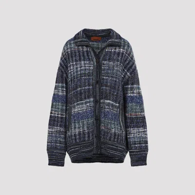 Missoni Caperdoni Maxi Wool Cardigan In Blue
