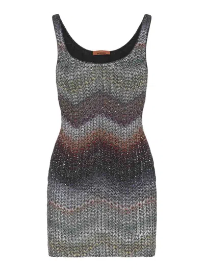 Missoni Caperdoni Mini Dress In Gray