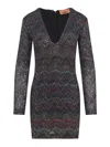 Missoni Multicolour Dress With Deep Neckline And All-over Sequins In Viscose Woman In Multi
