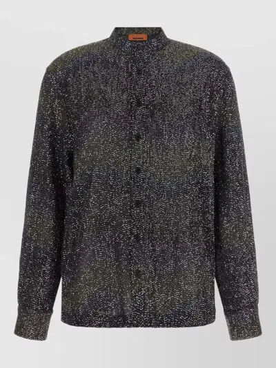 Missoni Caperdoni Shirt Long Sleeves Stand Collar In Multi