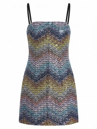 Missoni `caperdoni` Short Dress In Blue