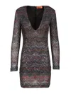 Missoni Fitted Mini Dress With Multicolored Zigzag