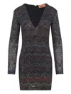 Missoni Fitted Mini Dress With Multicolored Zigzag In Multi