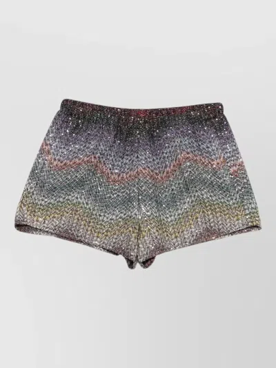 Missoni Caperdoni Signature Zigzag Glitter Shorts In Multi