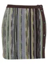 Missoni Striped Skirt With Button And Elastic Waistband In Multi