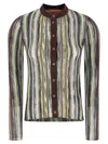 Missoni Striped Pattern Knitwear Cardigan With Ribbed Cuffs