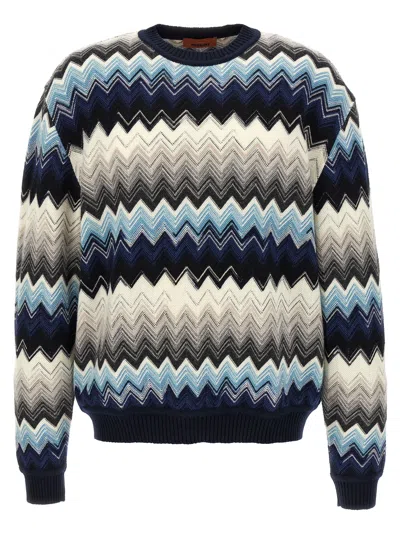 Missoni Rundhalspullover Mit Flammigem Zickzackmuster In Multi