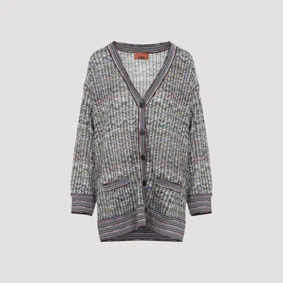 Missoni Caprdoni Maxi Cardigan With Round Neck In Multicolour
