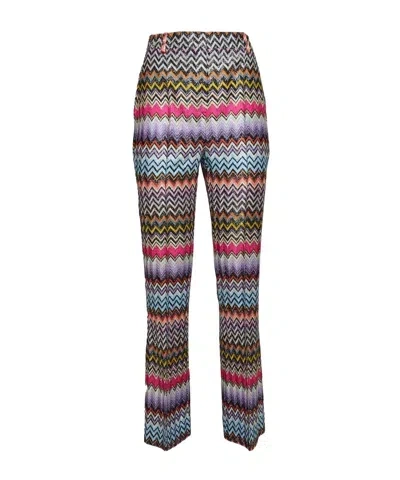 MISSONI MISSONI ZIGZAG PRINTED PLEATED TROUSERS
