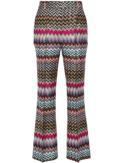 Missoni Capri Bootcut Tailored Trousers In Pink