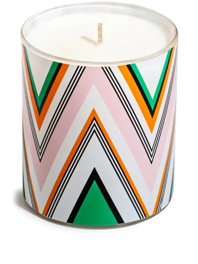 Missoni Chevron Print Glass Scented Candle Home In Multicoloured