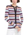 Missoni Striped Wool Blend Knit Cardigan In Multi
