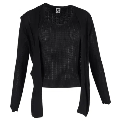 Missoni Cardigan And Camisole Twinset In Black Wool