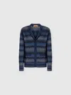 Missoni Cardigan Aus Reiner Wolle Mit Zickzackmuster In Blue