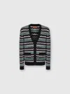 Missoni Cardigan In Wool-cotton Blend With Zigzag In Multi