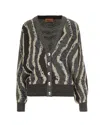 Missoni Wave Pattern Cardigan Sweaters And Cardigans Multicolor In Gray