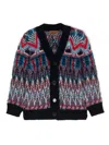 Missoni V-neck Brushed Cardigan In Multicolor