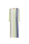 Missoni Multicolor Viscose Blend Long Cardigan In Green