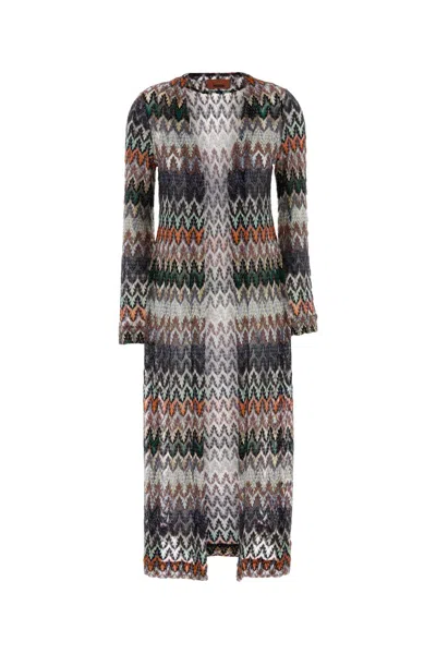 Missoni Zigzag-knit Embroidered Cardigan In Multi