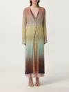 Missoni V-neck Metallic Ombre Knit Long Cardigan In Multi