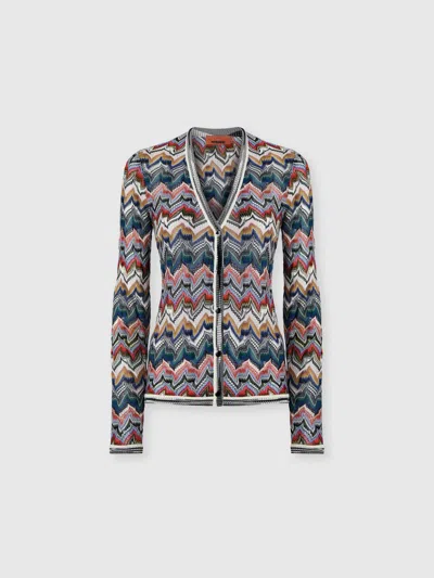 MISSONI CARDIGAN MIT V-AUSSCHNITT AUS STRUKTURIERTER SPITZE