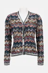 Missoni Womens Multicolor Tones Chevron V-neck Knit Cardigan In Multi