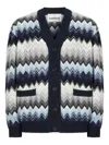 Missoni The Cardigan In Wool And Cotton With Zigzag In Multi