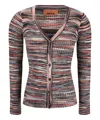 Missoni Striped Knit Cardigan In Multicolor