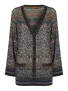 Missoni Oversized Cardigan With Multicolor Sequins In Brown