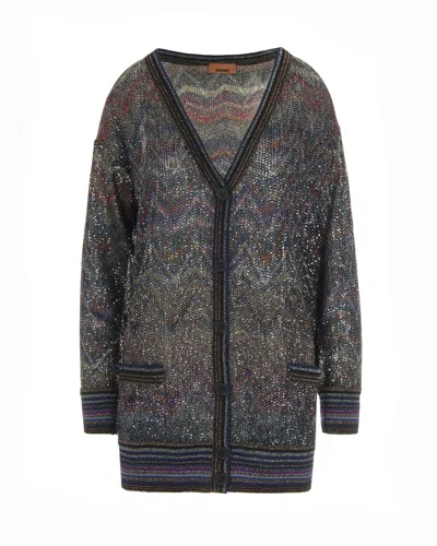 Missoni Cardigan Over Con Pailettes Multicolor