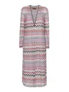 Missoni Zig Zag Metallic Knit Cardigan In Pink