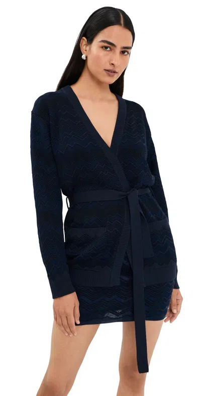 Missoni Cardigan Solid Navy Blue