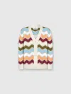 Missoni Cardigan Mit Makro-zickzack- Und Melange-details In White,orange