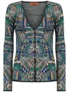 Missoni Abstract Fantasy Buttoned Cardigan With Contrasting Edge