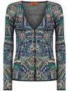 Missoni Abstract Fantasy Buttoned Cardigan With Contrasting Edge In Multicolour